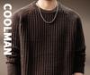 Men's High-End Waffle Knit Sweater: Autumn Winter Warm Casual Pullover