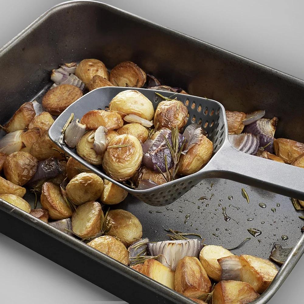 Spoon type water filter, kitchen water filter, spoon type food drainage shovel, nylon slotted wiper with handle