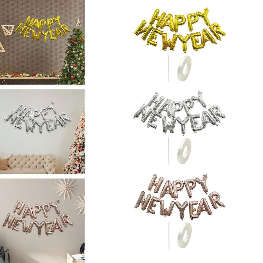 Happy New Year Balloon Curtain Decoration Cartoon Decorations Balloon Banner for Celebrations Front Door Home Wedding New Year