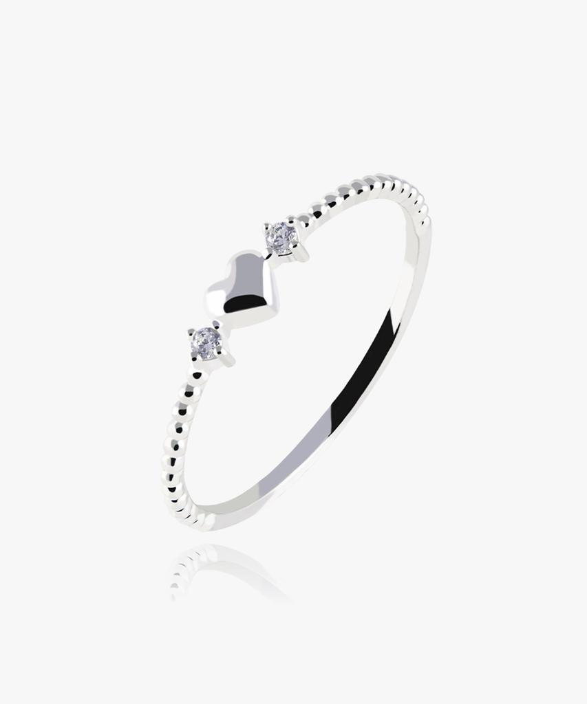 Helene Jewelry 925 Silver Heart Wings Cubic Miss Ring (Type B)