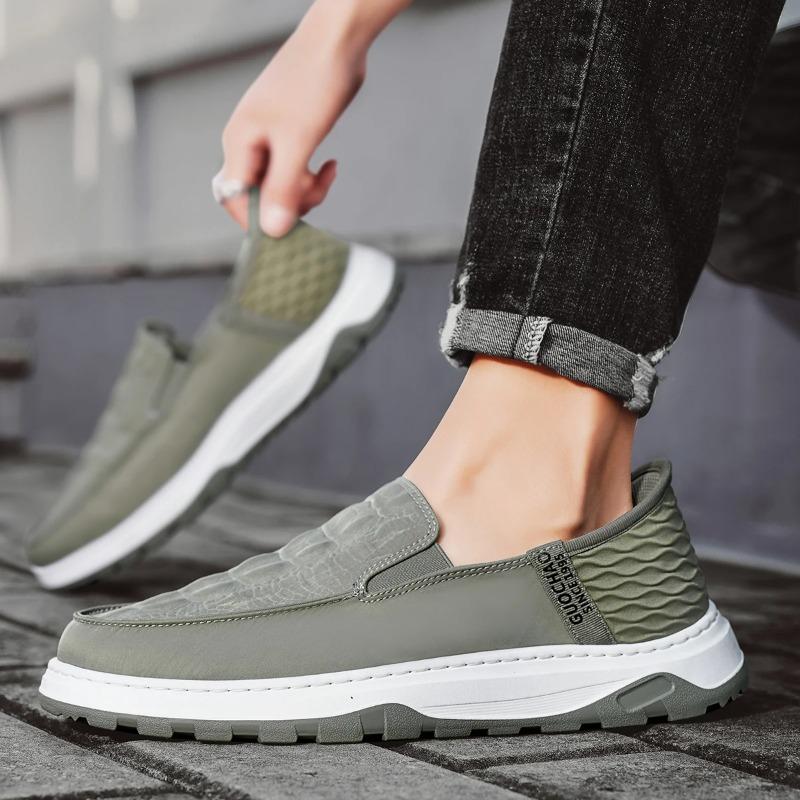 Fashion Men Loafers Ice Silk Breathable Canvas Shoes Fashion Casual Sneakers Comfort Slip-On Loafers Soft Driving Shoes Men Tennis Shoes