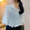 Hollow Design Knitted Shawl Solid Color Warm Scarves Fashion Dress Cover  Spring Autumn