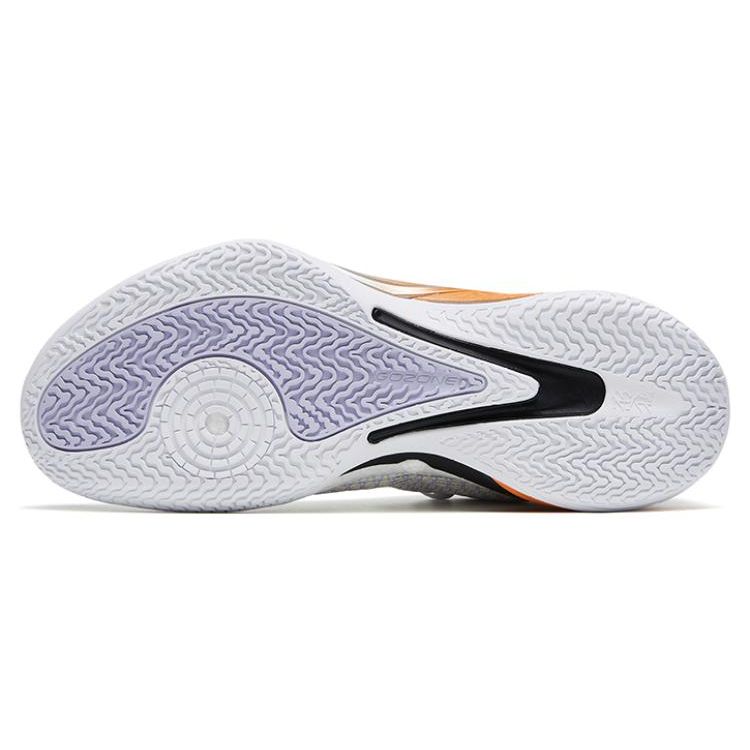 Anta Light Crazy 4 Rocket Tail Flame Non-Slip Wear-Resistant Low-Top Basketball Shoes Men Sneaker White Orange 112321113-1