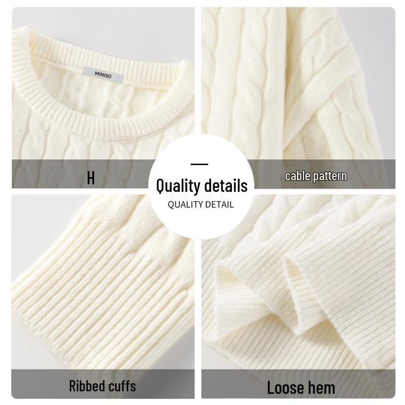 MINISO Men's Winter Cable Knit Sweater