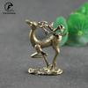 Antique Copper Sika Deer Statue Vintage Home Desktop Decorations Toy Ornaments Crafts Accessories Metal Brass Animal Figurines