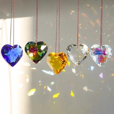 3D-Herz zum Aufhängen, Suner-Prisma, Basteln, Sonnenlichtreflexion, Mehrwinkel-Schneidprozess, Heimdekoration, Anhänger