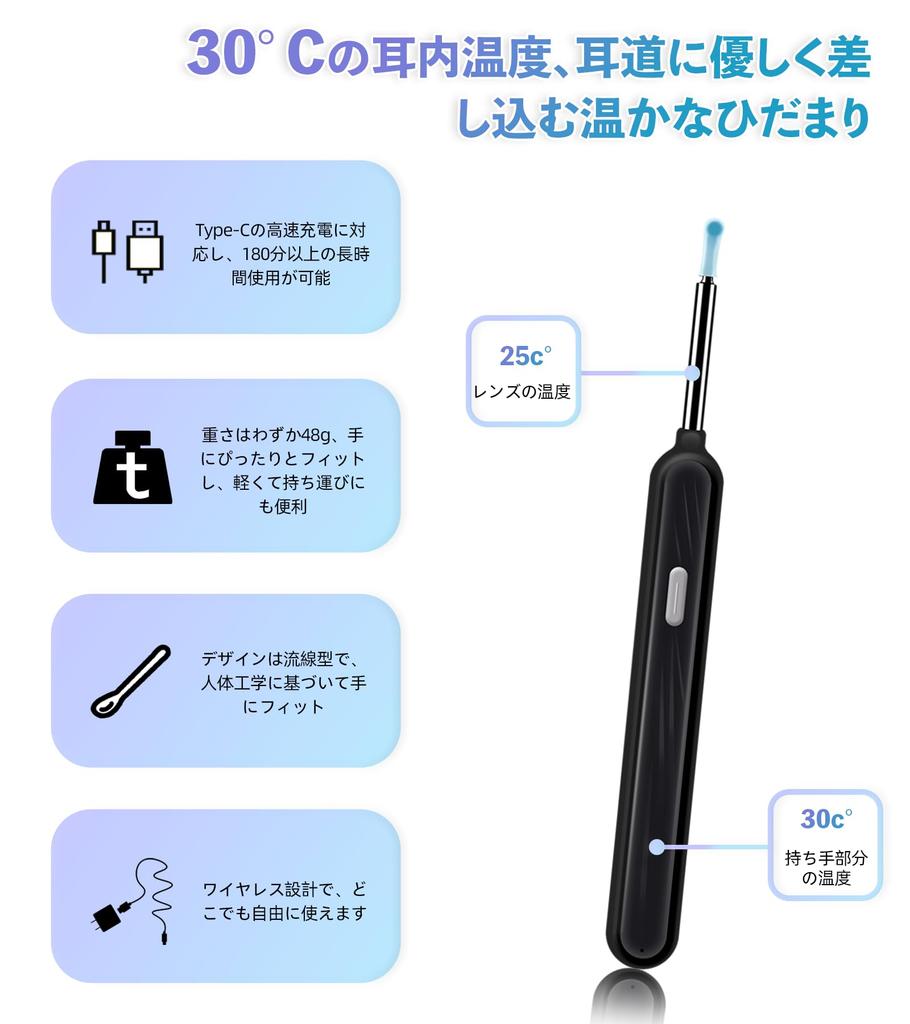 X 6 LED Omnidirectional Turlte Earpick with Earpick with Ear WIFI Camera [1500W Lighting] Camera, Camera, Cleaning, Earpick, Light, Type-C Charging,
