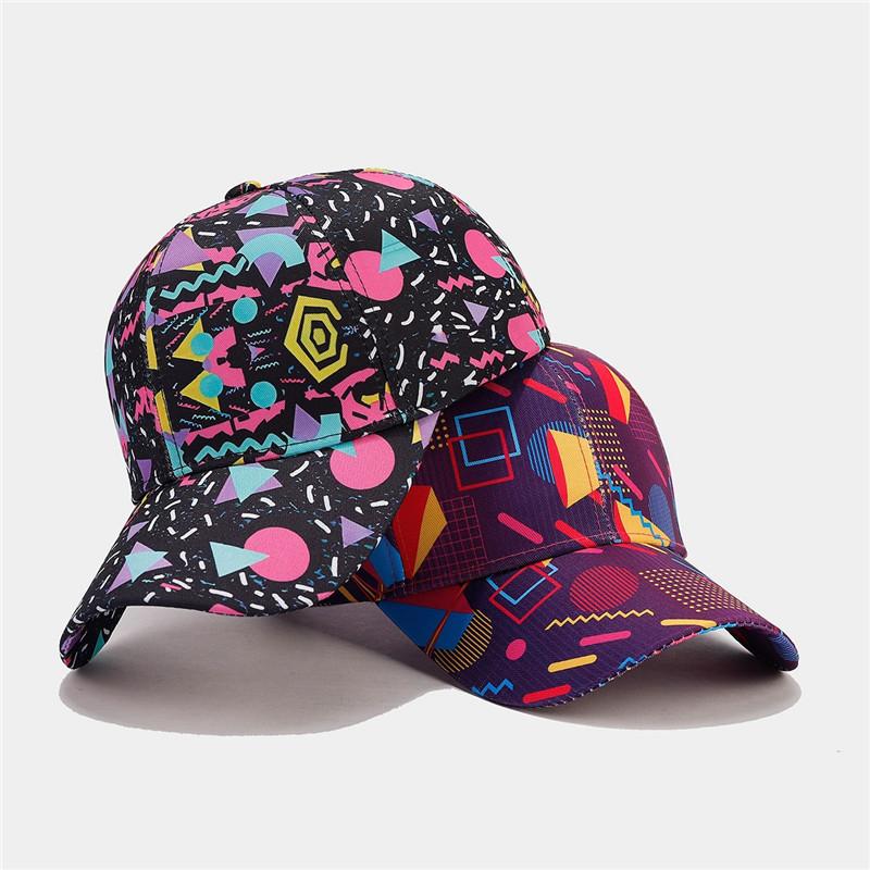 2024 Spring Summer Polyester Print Casquette Baseball Cap Adjustable Outdoor Snapback Hats for Men and Women 16