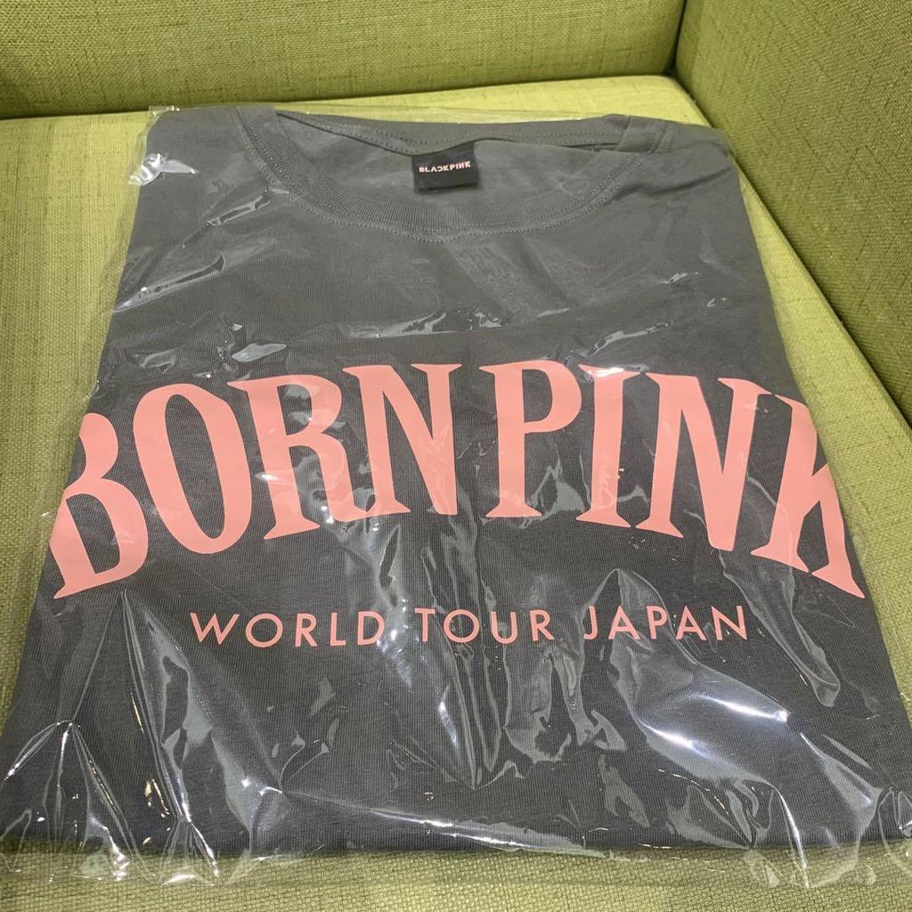 [USED] BLACK PINK Official Logo T-Shirt Gray Short