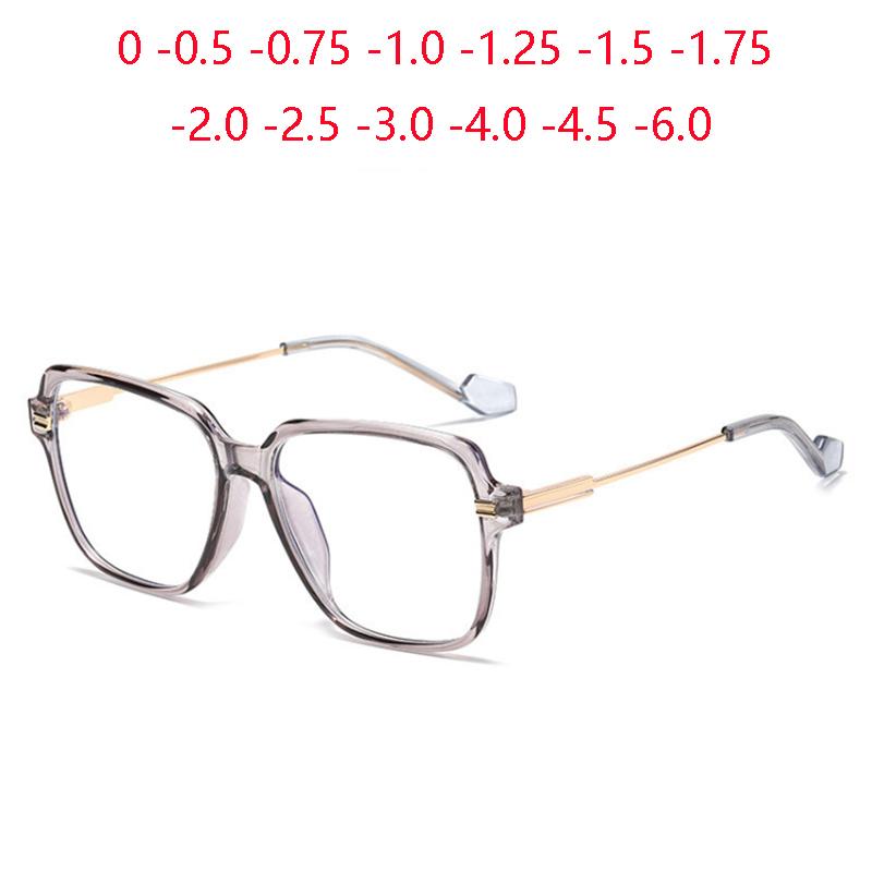 Big Frame Square Nearsighted Glasses For Women Fashion Student Photochromic With Diopters 0 To -6 0