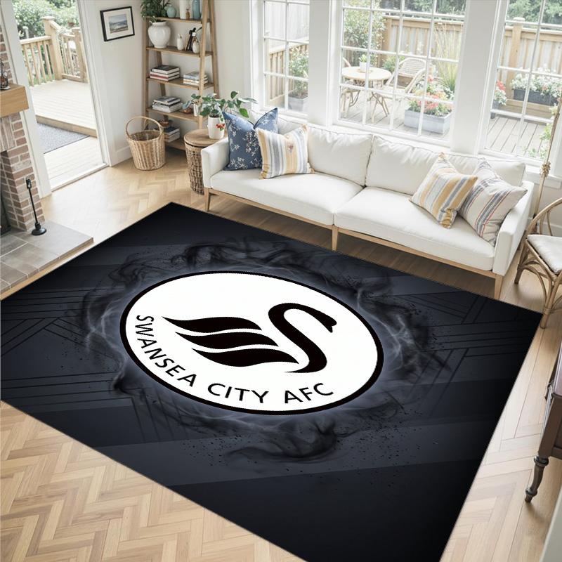 Swansea City Design Crystal Velvet Carpet Cozy Non?Slip Printed Rug For Bedroom Living Room Entrance