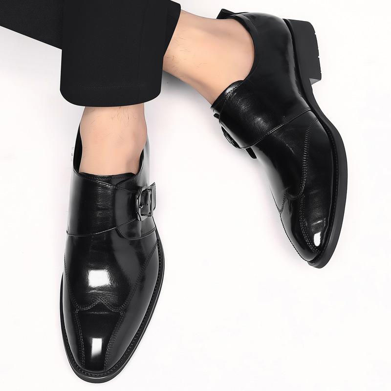 Fashion Luxury Brand Slip-on Gentleman's Stylish Social Business Formal Pointed Loafers Shoes Genuine Leather Dress Mens Wedding Oxfords