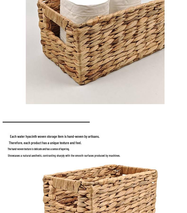 Water Hyacinth Woven Storage Basket - Desktop Organizer & Toy Storage Bin