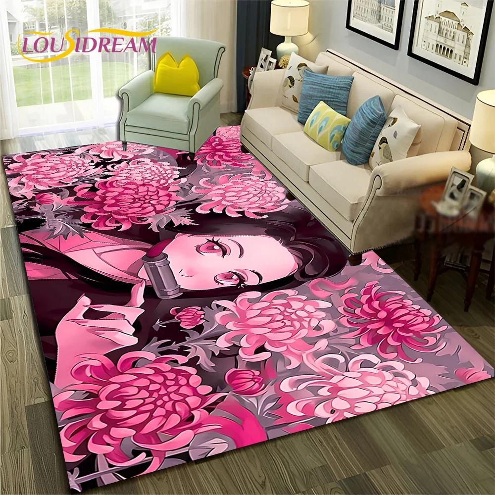 Kamado Nezuko Demon S-Slayer Anime Carpet Rug for Bedroom Living Room Home Sofa Decoration,Children Game Large Decor Floor Mat