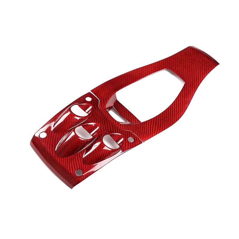 For Ferrari 458 2011-16 Red Real Carbon Fiber Car Gear Panel Glass Lift Switch Door Handle Cover Decoration Sticker Accessories