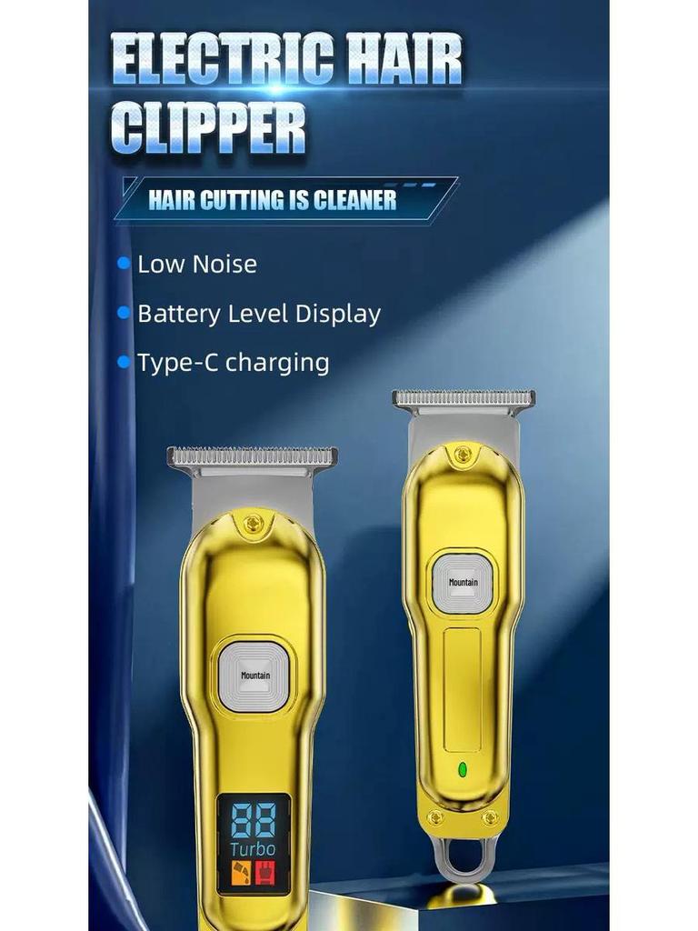 Electric Hair Clipper: Customizable, Rechargeable, Plug-in, LCD Display, Hair and Beard Trimmer