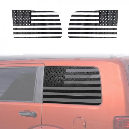 Carbon Fiber Rear Window Sticker Trim  Flag Decals for Dodge Nitro 2007-2012