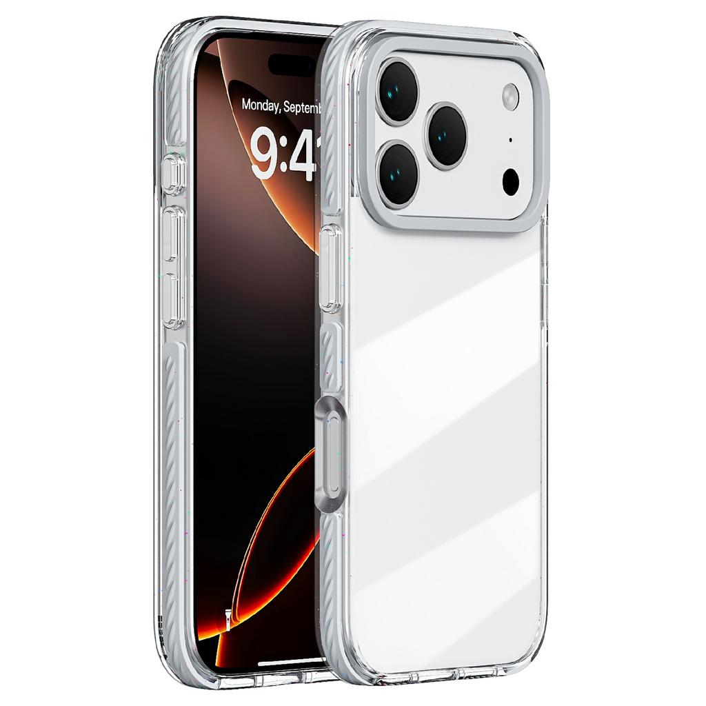 For iPhone 17 Pro Case Anti-Collision TPE + TPU Clear Back Phone Cover Large Camera Cutout