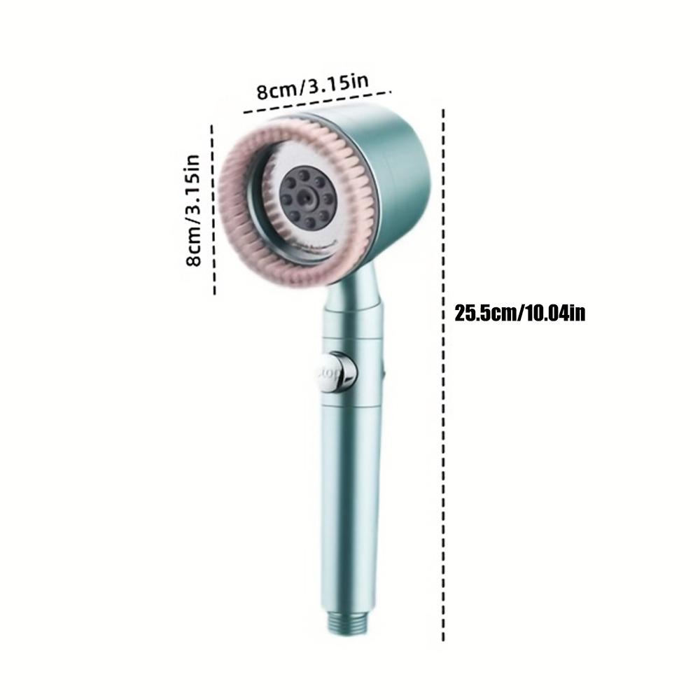 Pommeau de douche 5+1 modes avec brosse de massage ABS Haute pression Économie d'eau Portable Filtre de salle de bain Pommeau de douche Arrêt d'eau à une touche