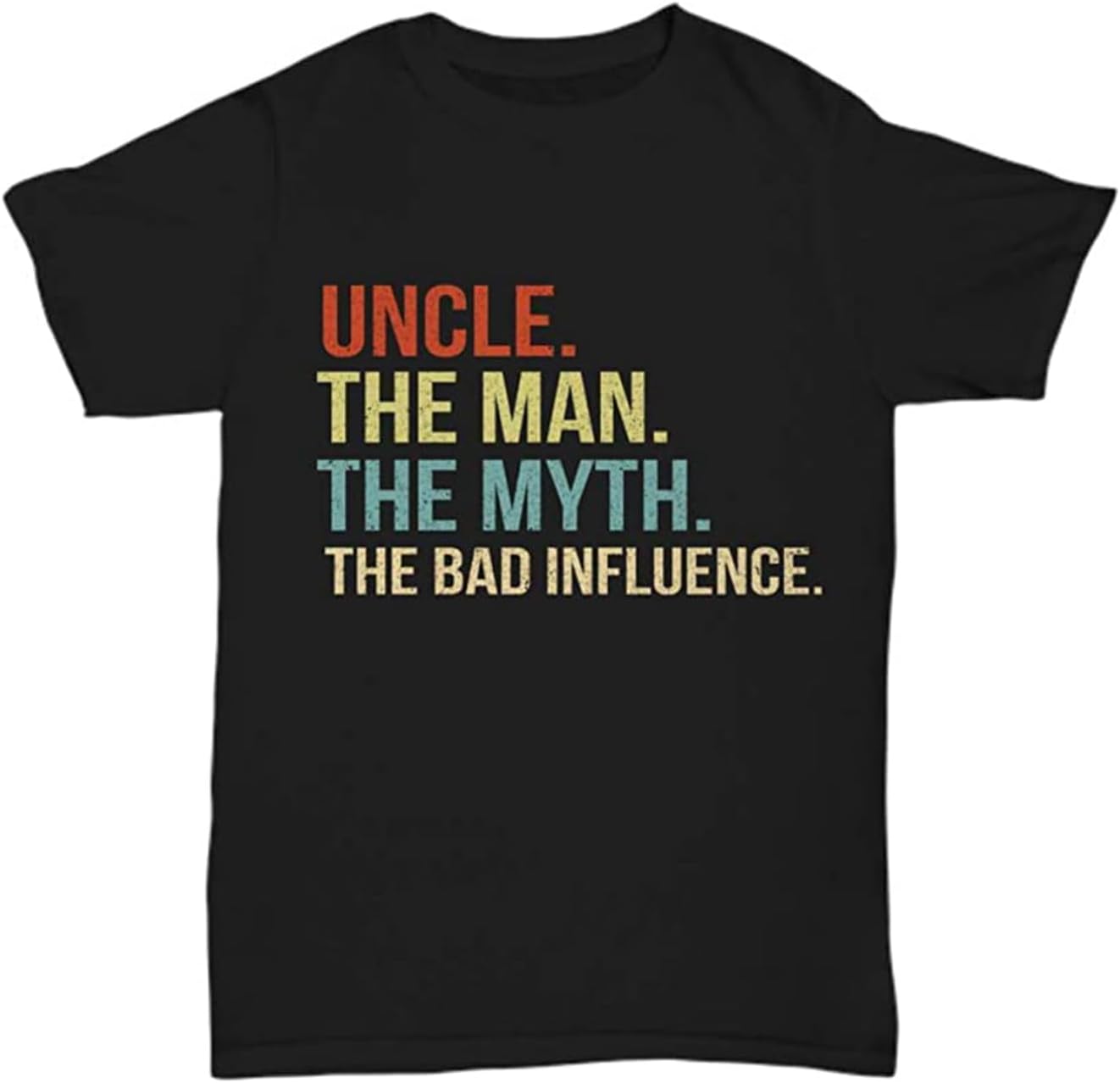 Men s Funny Uncle T Shirt Gift for Uncle Tee The Man Myth Legend Bad Influence Joke Black M чёрный