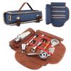 Travel Bar Tool Kit with Cocktail Set, Travel Bartender Kit, Portable Bar Roll with Shoulder Strap and Accessories