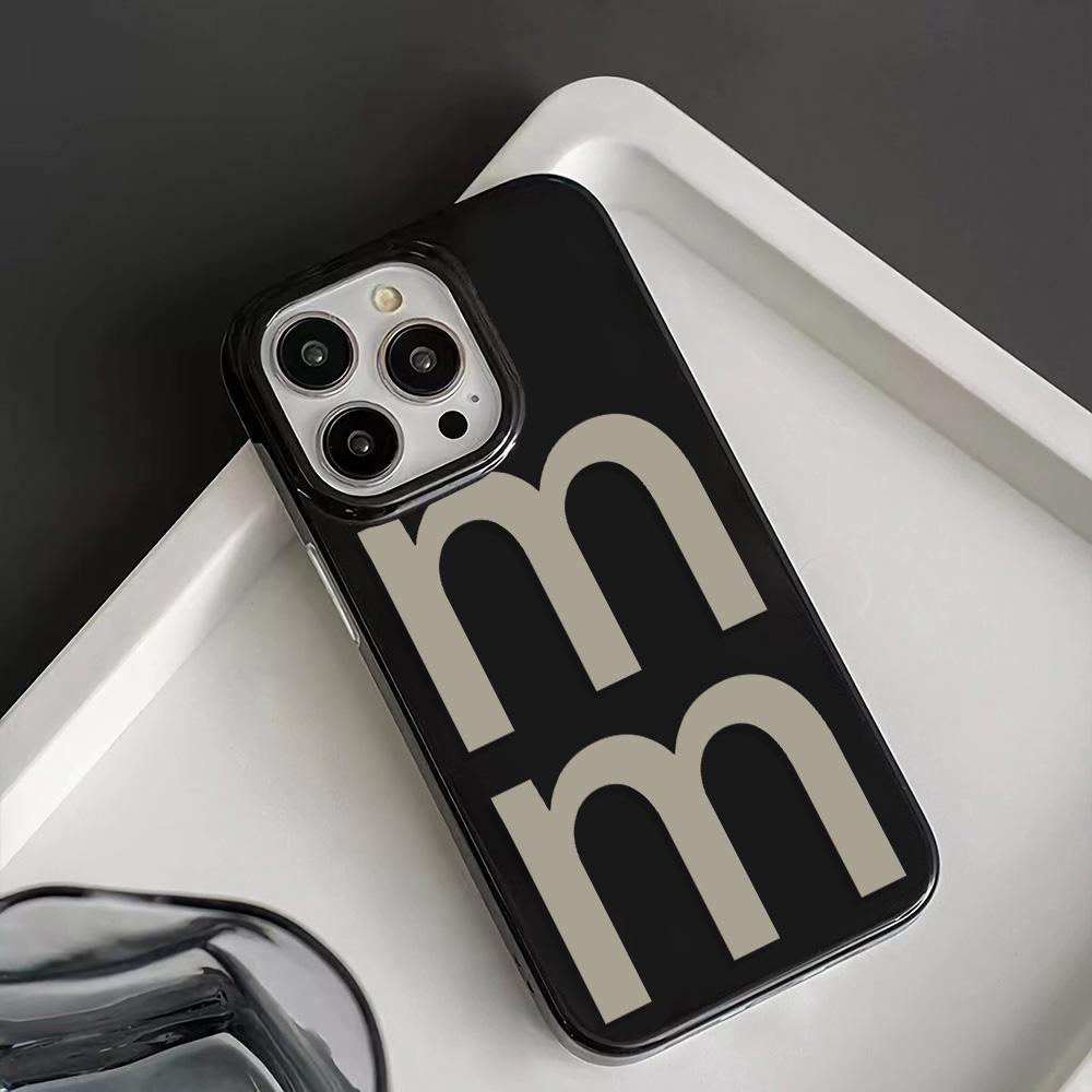 Korean Letter Phone Case for iPhone 16 15 14 13 12 11 Pro Max X XS XR XSMax 7 8 Plus Glossy Film Soft PC Cover