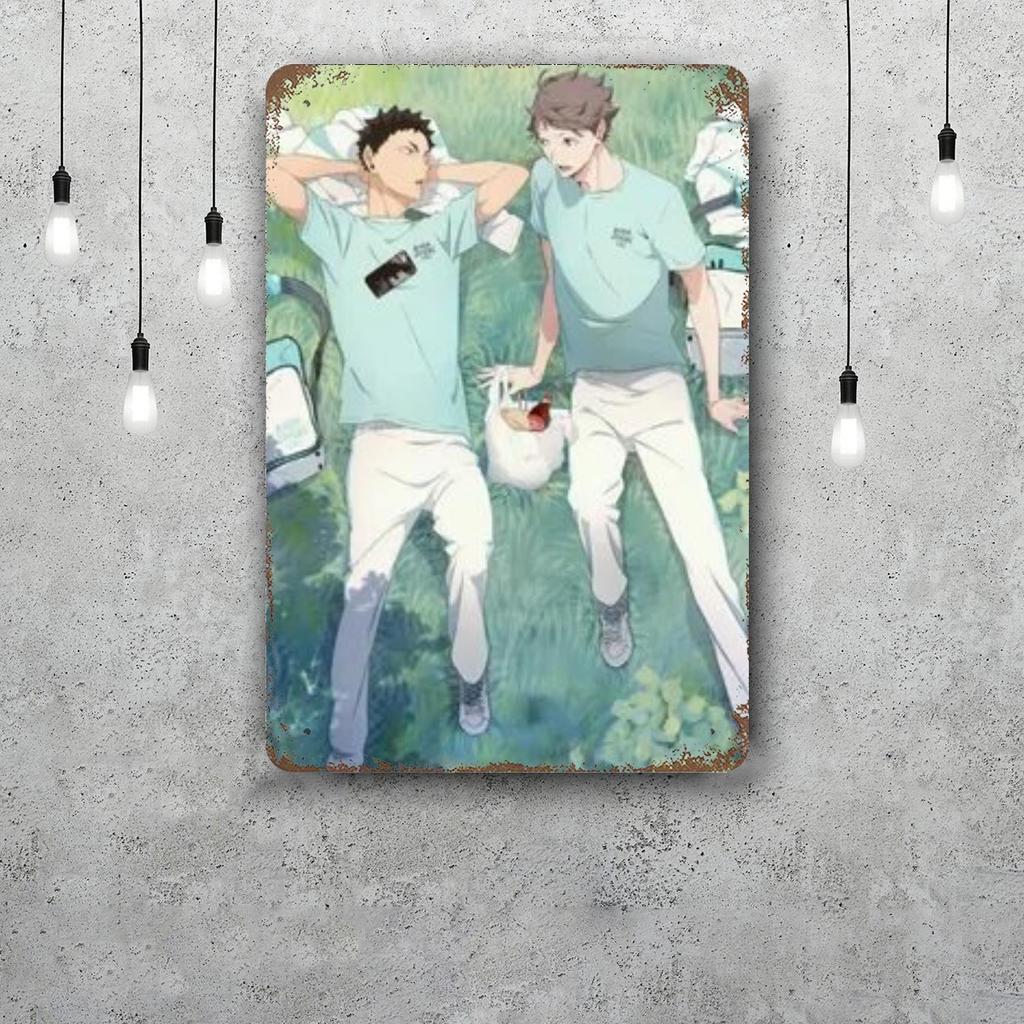 Haikyu Hinata Animation Vintage Metal Tin Signs Posters Decor Retro Metal Plaque Wall Art Decor for Garage Bar