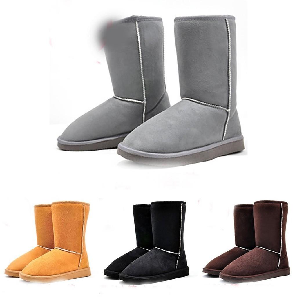 Luxuriöse Damen Winter Warme Wildleder Knöchel Schneestiefel Mit Gemütlichem Pelz Verdicktem Futter
