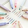6pcs Line Shaped Highlighter Roller Tip Curve Liner Marker Pens Graffiti Pen Kawaii Colorful Stationery School Office Supplies