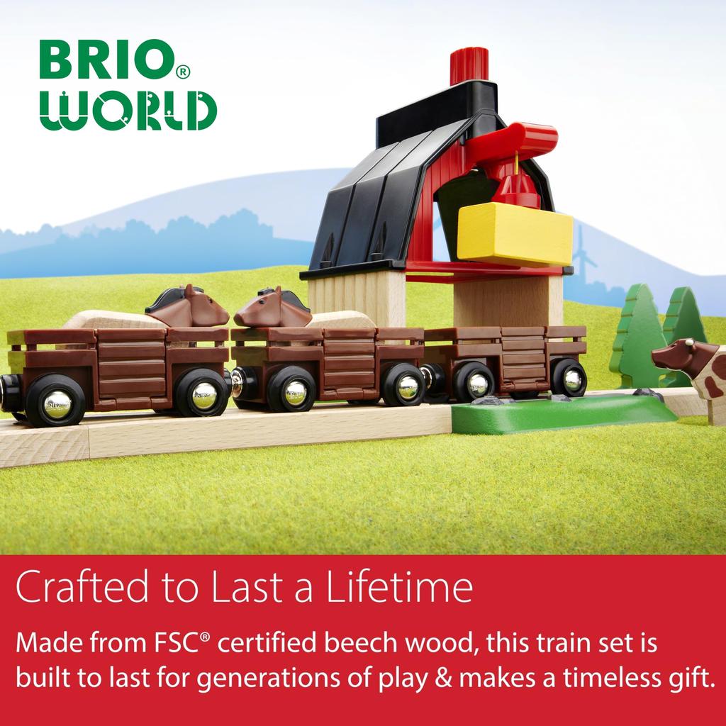 BRIO Farm Train 33404 Wooden Electric Gift (Ages 3+) [Toy, Toy, Train, Locomotive, Vehicle, Vehicle, (Birthday/Christmas)]