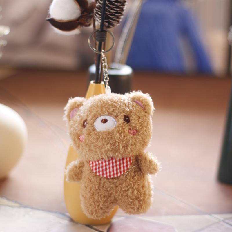 

Cute Mini Plush Bear Bag Charm Super Soft Short Plush Stuffed Animal Key Holder