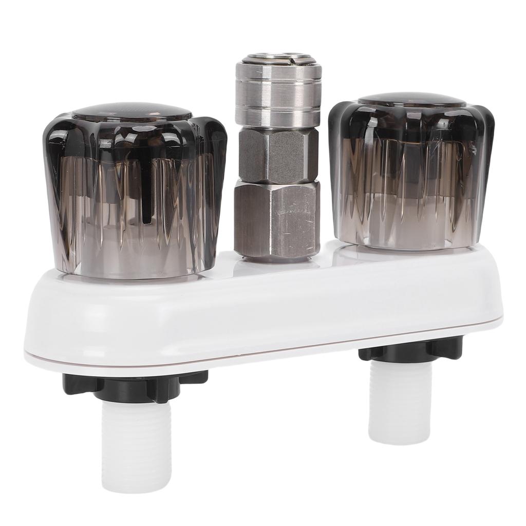 RV Exterior Faucet Hot Cold with Quick Connect Adapter Flexible Outlet Pipe for Motorhome Boat Bathroom Van Outdoor