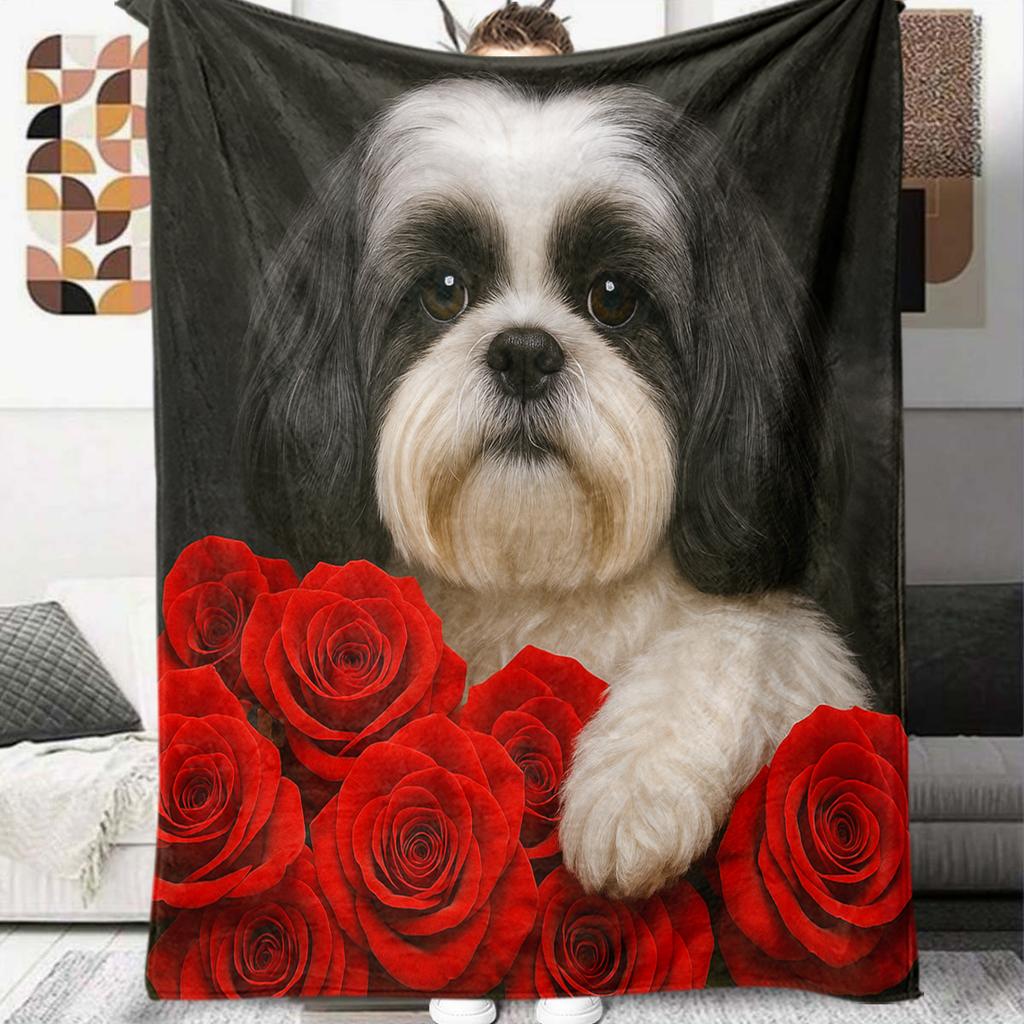 1 шт. Фланелева ковдра з мультяшним принтом, Висока якість, Зручна для всіх сезонів, Декор для дому, Тепло та затишок, Ідеальний подарунок на Різдво, День народження