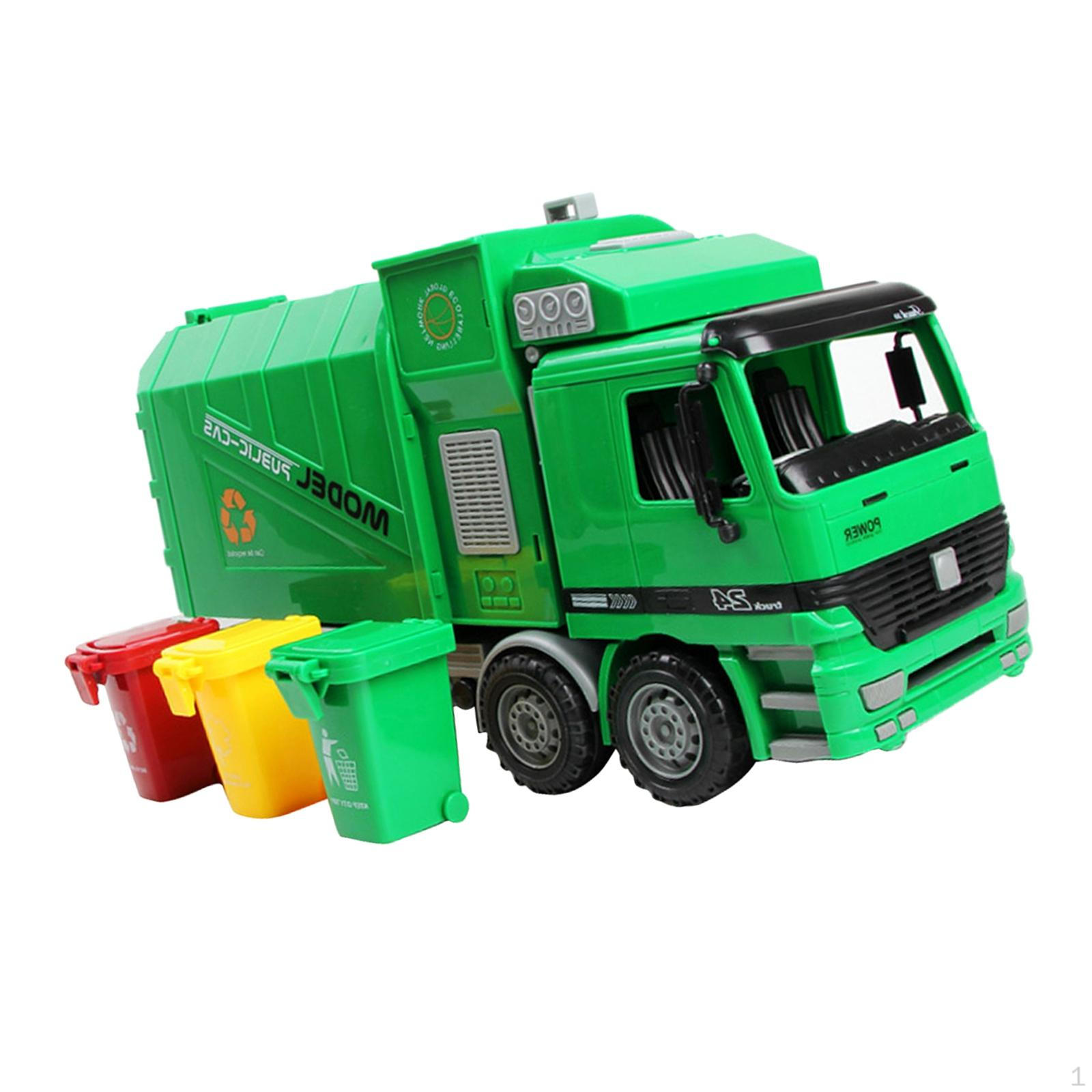 

1:22. Большая литая модель мусоровоза с откатным механизмом.