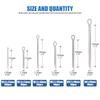 150/340 Pcs Sliver Split Pins Cotter Fixings Assorted Sizes Zinc Plated Steel Hard Case Link Split Cotter Pin Set