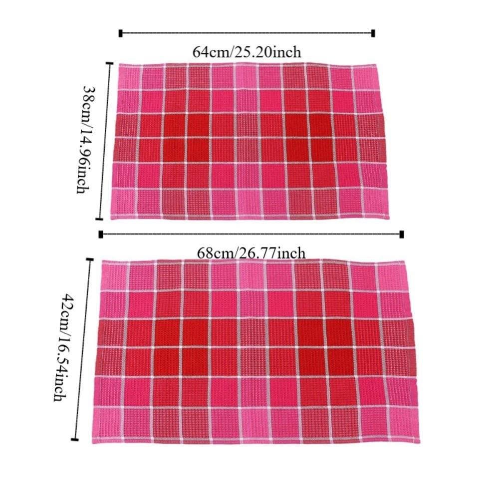 4 Pieces Soft Kitchen Grid Dish Towel Cotton Yarn Tea Towel Waffle Cleaning Clothes  Pot