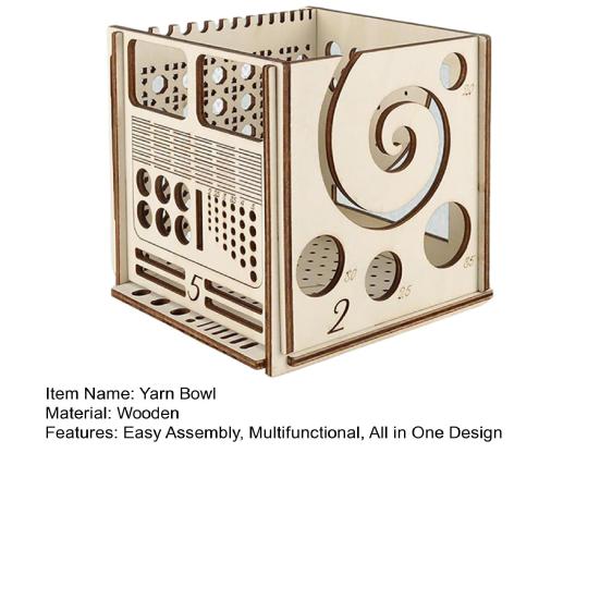 Multifunctional Yarn Bowl All in One Wooden Yarn Storage Box Knitting Needle Holder Yarn Dispenser for Crochet Knitting Lovers