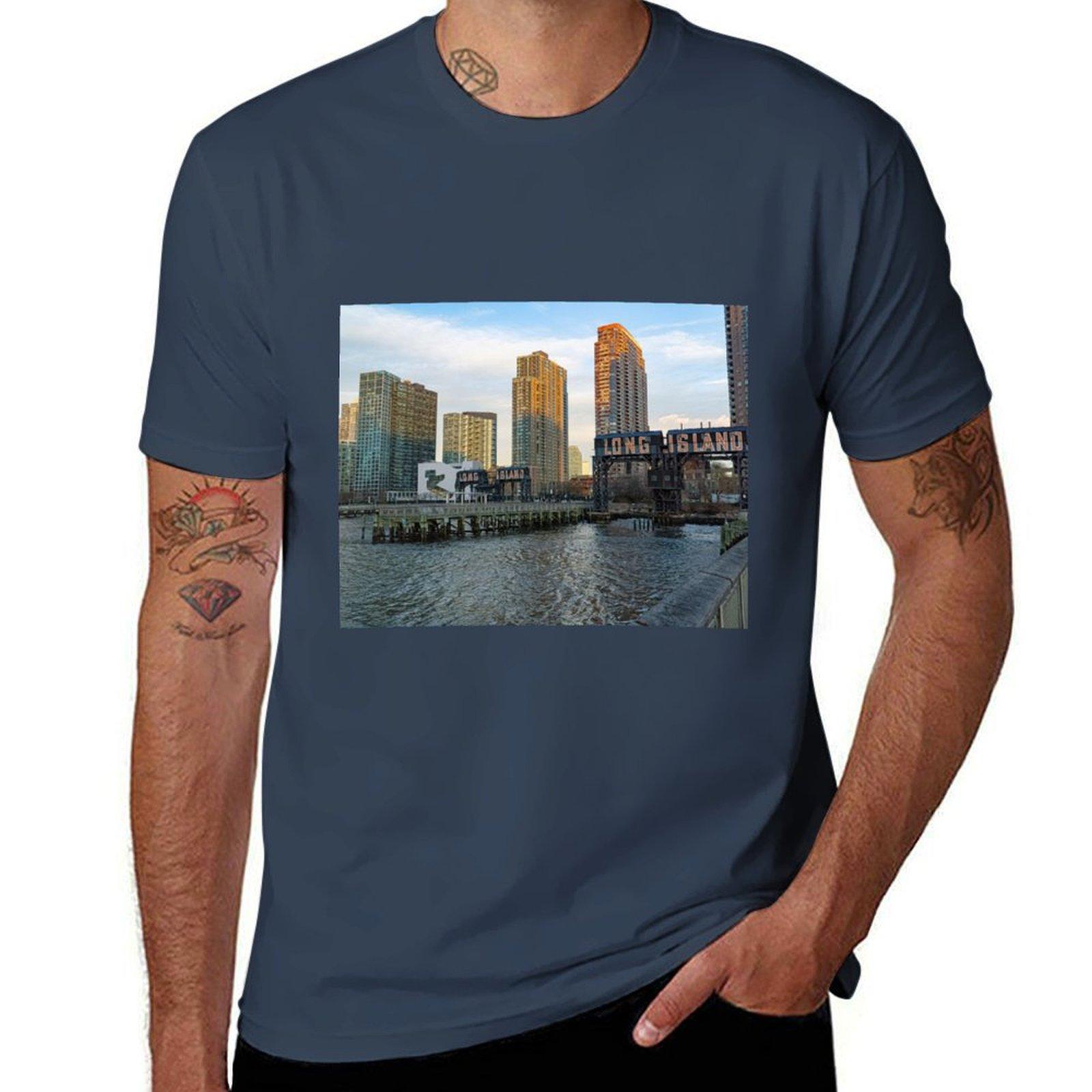 Long Island City Queens Tshirt All Match Basic Short Sleeve Top S