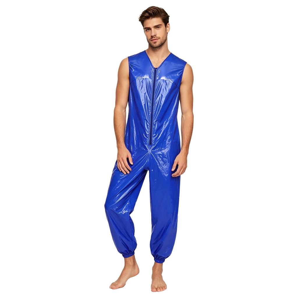 Heren Waterdichte Herbruikbare Luier Romper M-3XL Mouwloos Voorkant Rits Elastische Beenmanchetten Adaptieve Jumpsuit voor Volwassenen met Speciale Behoeften