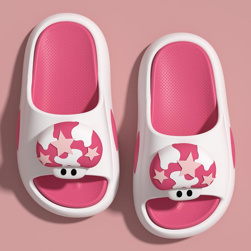 Mushroom Slippers Girls Summer New Thick Bottom Cartoon Home Parent-child Couple Children Cool Slippers Boys