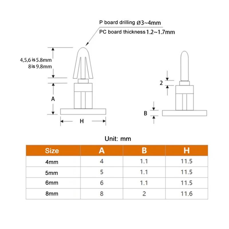 20x Dia.4/5/6/8mm Nylon Stand off Spacer Plastic Pillar Rack Reverse Moutherboard PCB Circuit Board Column Support Stand Off