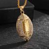 New hot selling accessories in Europe and America titanium steel football pendant necklace