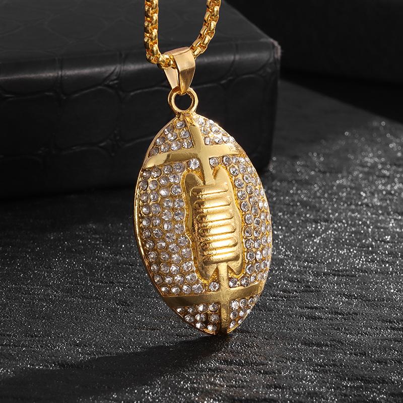 New Hot Selling Accessories In Europe and America Titanium Steel Football Pendant Necklace