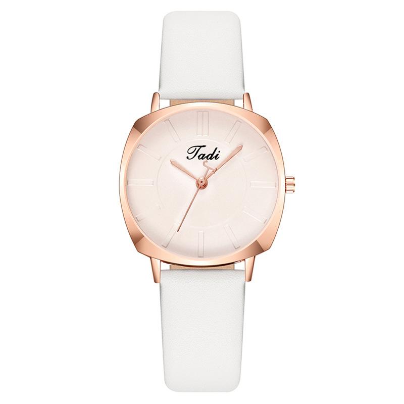 

Популярные женские часы Fashion Square, женские кварцевые часы с кожаным ремешком для женщин белый