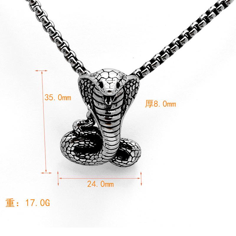 European and American Punk Style Street Trend Men's Trendy Snake Shaped Pendant Necklace Accessories