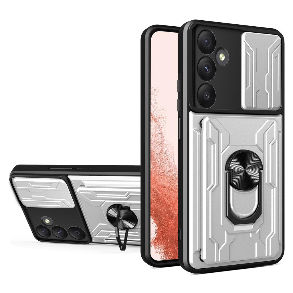 Für Samsung Galaxy A55 5G Hülle PC+TPU Ständer Handy Rückseite mit Kameraschieber