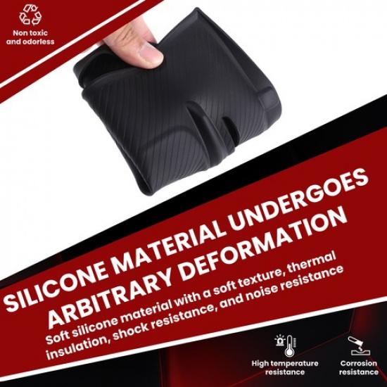 Black Silicone Center Console Wireless Charger Pad Mat For Kia EV3 2024-2025