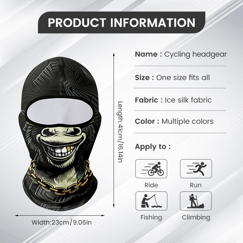 Balaclava Estampada de Animal Gato Cachorro Gorila Máscara Facial Unissex Adulto Esportes e Festa Fantasia Capuz para Cosplay ao Ar Livre