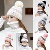 Knitted Hat Winter With Plush Balls And Letter Decor For Activities Outdoor