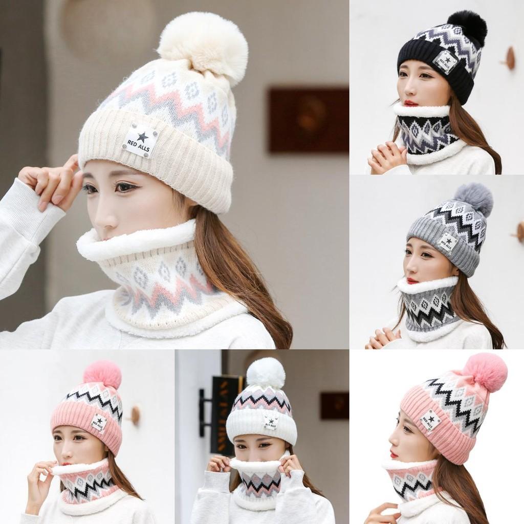 Knitted Hat Winter With Plush Balls And Letter Decor For Activities Outdoor